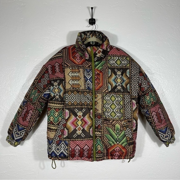 FARM Rio Tropical Rauti Metallic Revers Puffer Jacket Sz - Medium $300 SOLD OUT - Picture 12 of 16